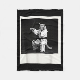 Cat Jiu Jitsu Karate Taekwondo Funny Graphic Fleece Blanket