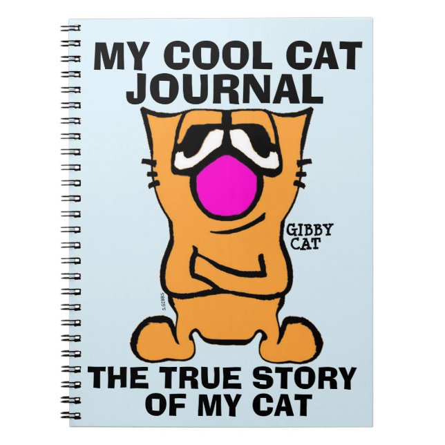 CAT JOURNAL DIARY for kids Children, GIBBY CAT (Front)
