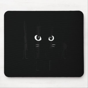 Cat Judging You Silently, Funny Black Cat Mom Dad Mouse Pad