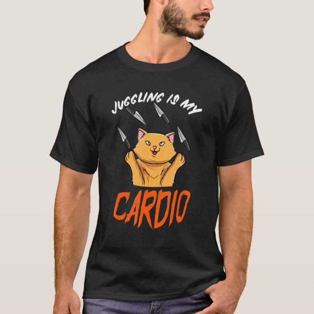 Cat Juggling Circus Juggler T-Shirt (Front)