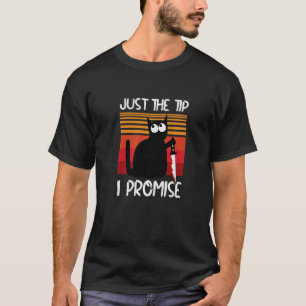 Cat Just The Tip  Murderous Cat With Knife Cat T-Shirt