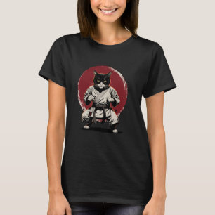 Cat Karate Judo Japan Japanese Flag Pun Graphic T-Shirt