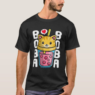 Cat Kawaii Boba Bubble Tea Meow Anime Tee Japanese