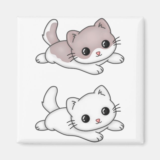 Cat Kawaii Feline Little Cat Tender Chibi Magnet (Front)