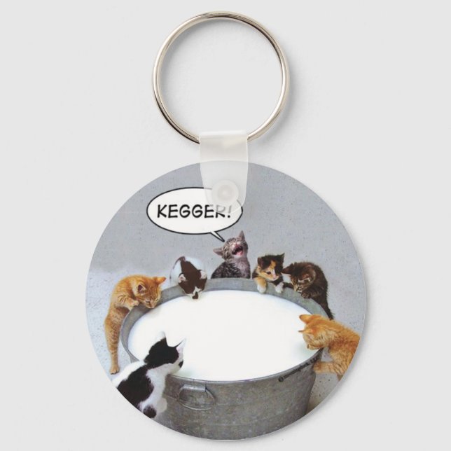 Cat Kegger Keychain (Front)