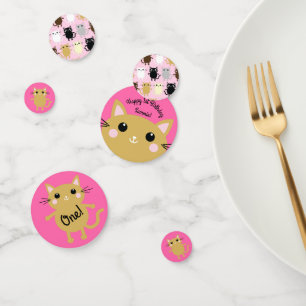 Cat Kid's Birthday Party Cute Kitty Confetti