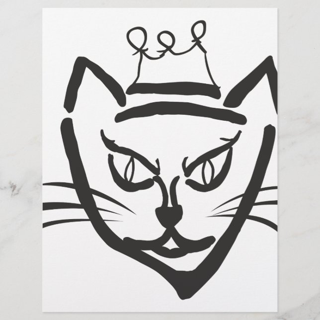 Cat King Illustration, Cartoon Kitty Cat Flyer (Front)