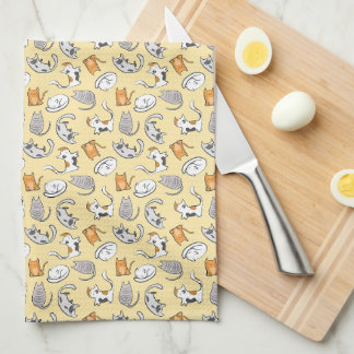 Cat Kitchen Towel (Yellow)
