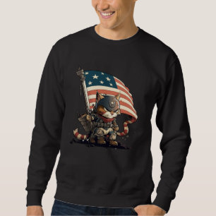Cat Kitten 4th Of July National Pride American Fla Sweatshirt