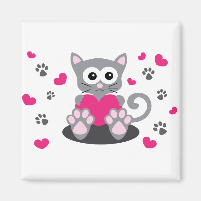 cat kitten animal cute sweet magnet (Front)