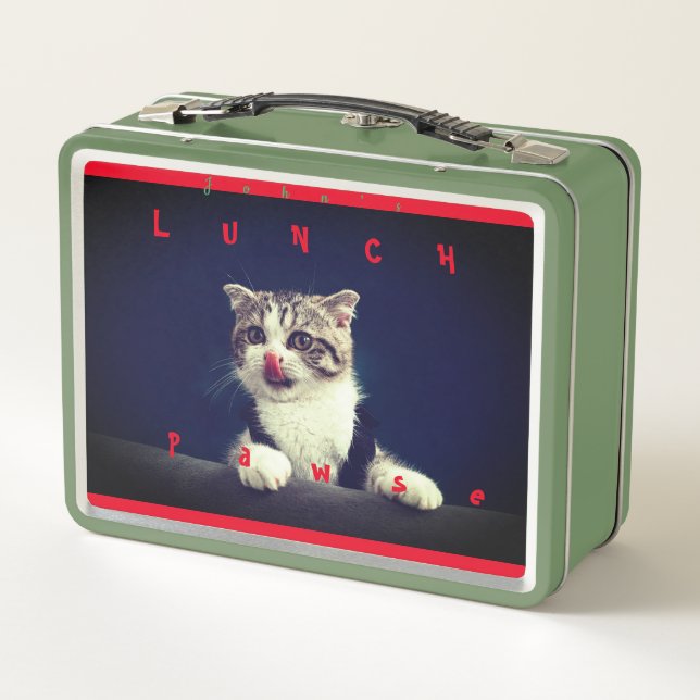 Cat  Kitten Animal Fun Metal Lunch Box (Back)