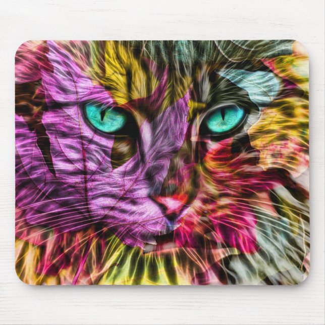Cat Kitten Artsy Mouse Pad (Front)