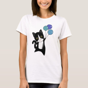 Cat Kitten Balloons Cute Animals black Cats T-Shirt