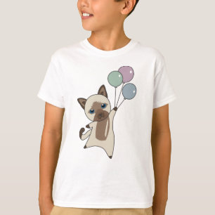 Cat Kitten Balloons Cute Animals Grey Cats T-Shirt