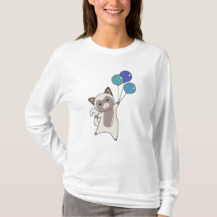Cat Kitten Balloons Cute Animals Grey Cats T-Shirt