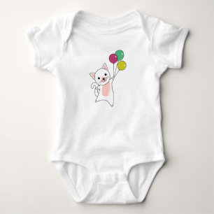 Cat Kitten Balloons Cute Animals Kids Baby Bodysuit