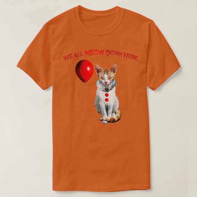 Cat Kitten Clown We All Meow Down Here Triblend  T-Shirt (Design Front)