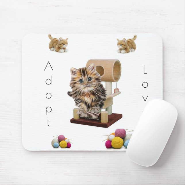 Cat Kitten Condo Cat Adoption Mouse Pad! Mouse Pad (With Mouse)