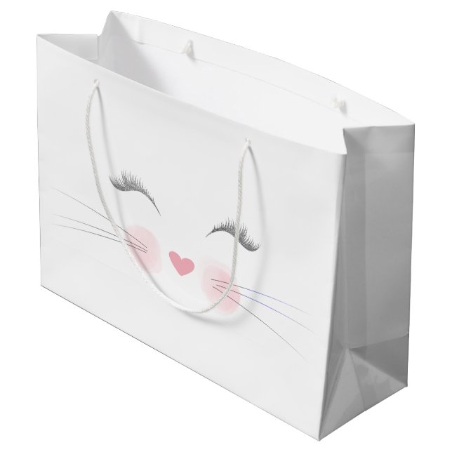 Cat Kitten Face Large Gift Bag (Back Angled)