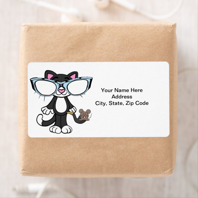 Cat Kitten Felines Sunglasses Mouse Labels (Insitu)