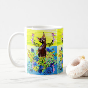 Cat Kitten Floral Mug