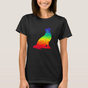 Cat Kitten Gay Pride Lgb Rainbow Flag Animal T-Shirt