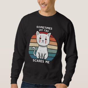 Cat Kitten Halloween Retro For Crazy Cat Sweatshirt