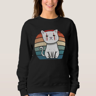 Cat Kitten Halloween Retro For Crazy Cat Sweatshirt
