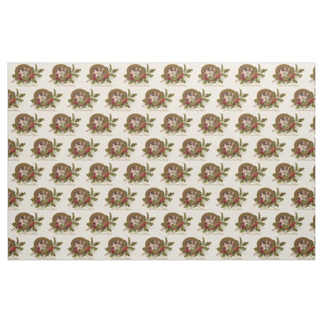 Cat Kitten Holly Winterberry Fabric (Yard)