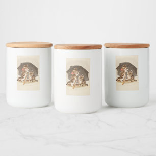 Cat Kitten kitty antique vintage pretty cute  Food Label