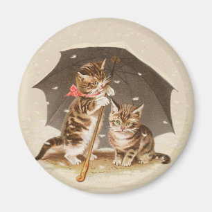 Cat Kitten kitty antique vintage pretty cute Magnet