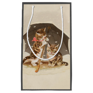 Cat Kitten kitty antique vintage pretty cute Small Gift Bag
