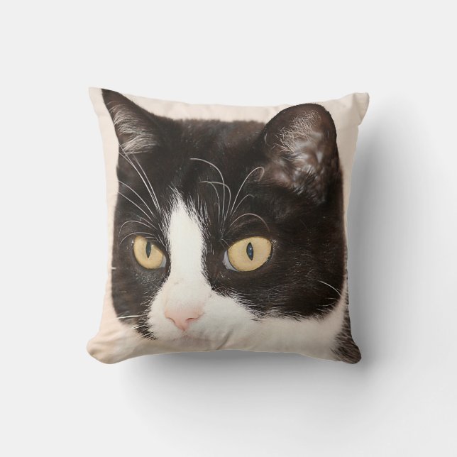 Cat, Kitten, Kitty Face Throw Pillow (Front)
