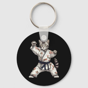 Cat Kitten Kitty Karate Taekwondo Kickboxing  Key Ring