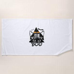 Cat Kitten Kitty Novelty Funny Halloween Spooky bo Beach Towel