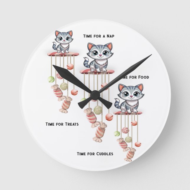 Cat Kitten Meow Clock (Front)