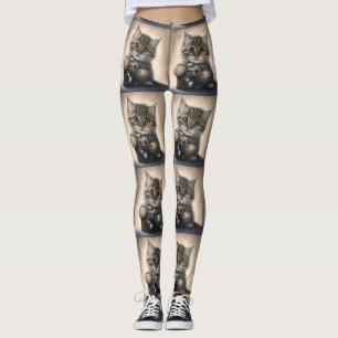CAT KITTEN PAPARAZZI yoga pants leggings