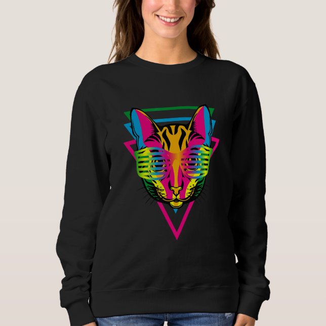 Cat Kitten Party Funny EDM Music Rave Techno Sweatshirt (Front)