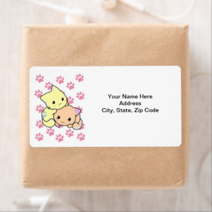 Cat Kitten Paw Prints Labels