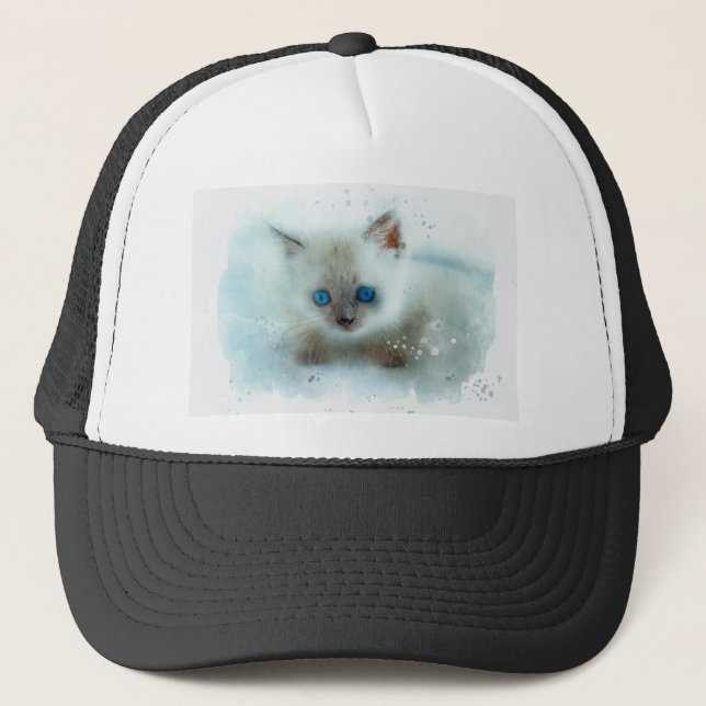 Cat Kitten Pet Kitty Young Cat Animal Feline Trucker Hat (Front)