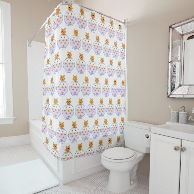 Cat kitten shower curtain (In Situ)