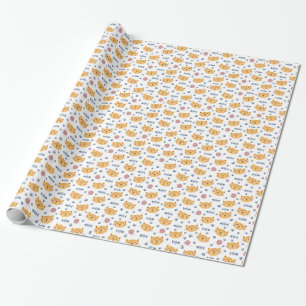 *~* Cat Kitty Fish Bones Yarn Ball Wrapping Paper