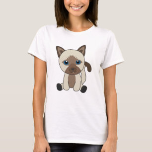 Cat Kitty Fur Nose Cute Animals Kids Siam T-Shirt