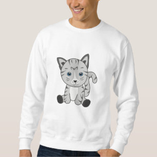 Cat Kitty Grey Fur Nose Cute Animals Sweatshirt