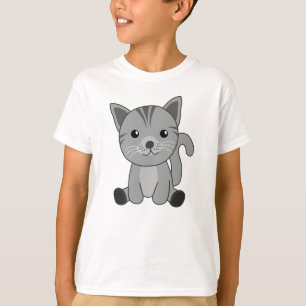 Cat Kitty Grey Fur Nose Cute Animals T-Shirt