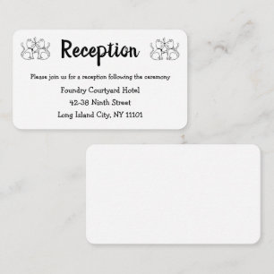 Cat Kitty Kitten Black White Wedding Reception En Enclosure Card