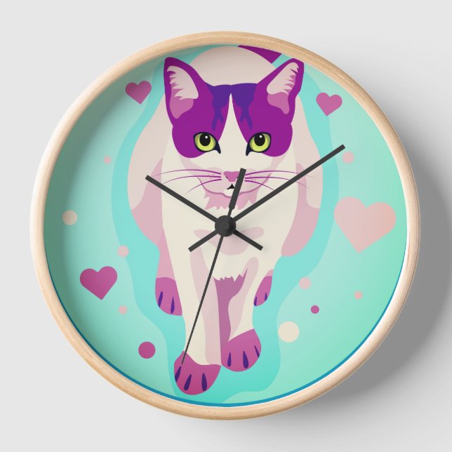 Cat, Kitty, Meow Clock (Front)