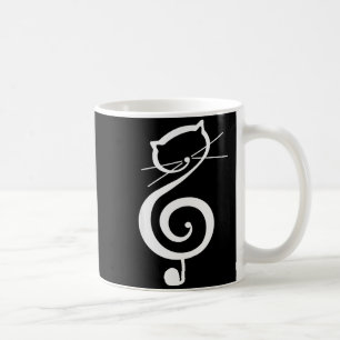 Cat Kitty Treble Music Clef Funny Cat Music Notes Coffee Mug