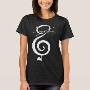 Cat Kitty Treble Music Clef Funny Cat Music Notes  T-Shirt