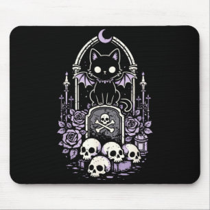 Cat Kitty Vamre Skull y Cute Kawaii Goth Purple Mouse Pad